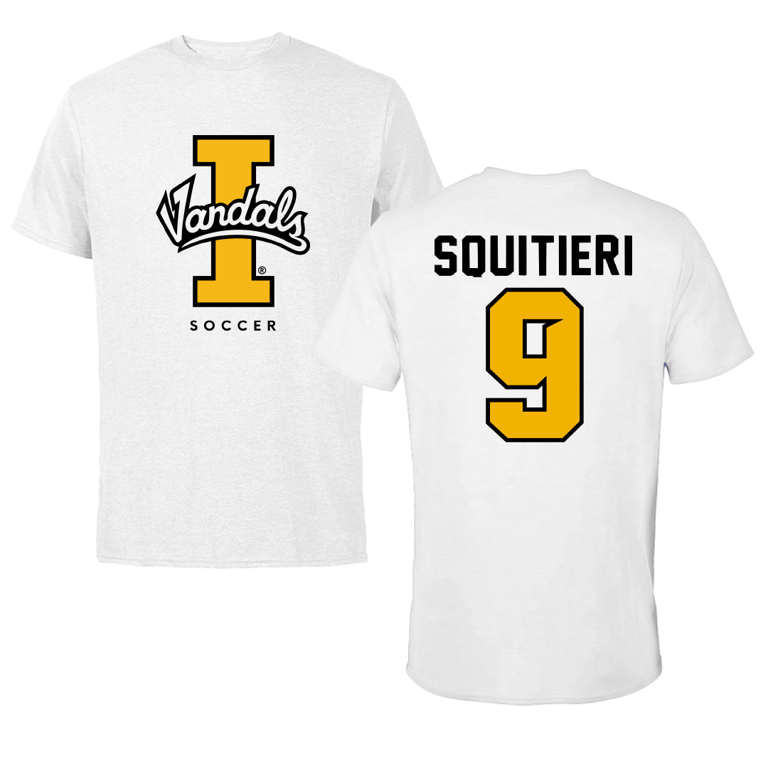 University of Idaho Soccer White Vandals Tee - #9 Heather Squitieri