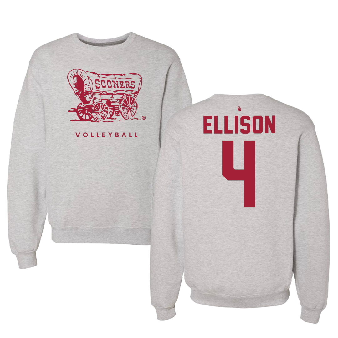 University of Oklahoma Volleyball Gray Crewneck - #4 Jasmine Ellison