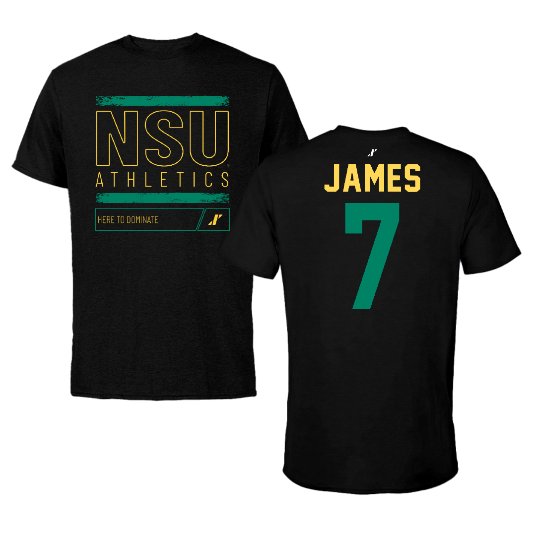 Norfolk State University Football Black Dominate Tee - #7 Nolan James