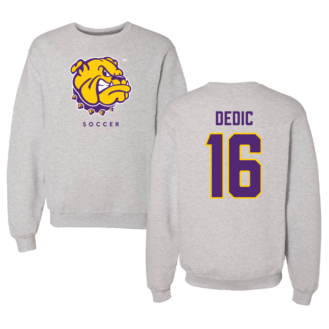 Western Illinois University Soccer Gray Crewneck - #16 Armin Dedic