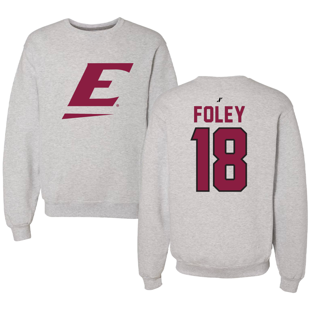 Eastern Kentucky University Baseball Light Gray Crewneck - #18 Wyatt Foley
