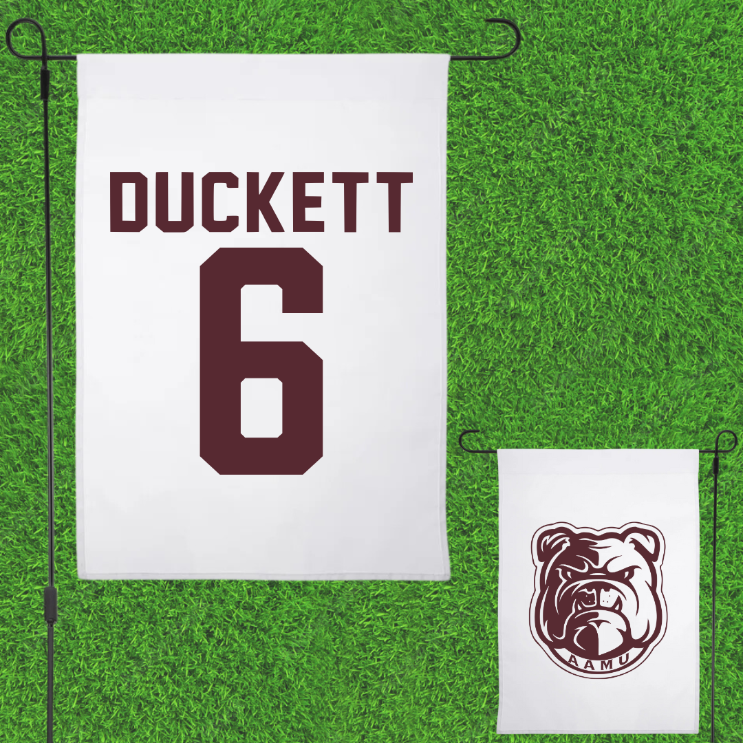 Alabama A&M University Volleyball White Garden Flag - #6 Bailey Duckett