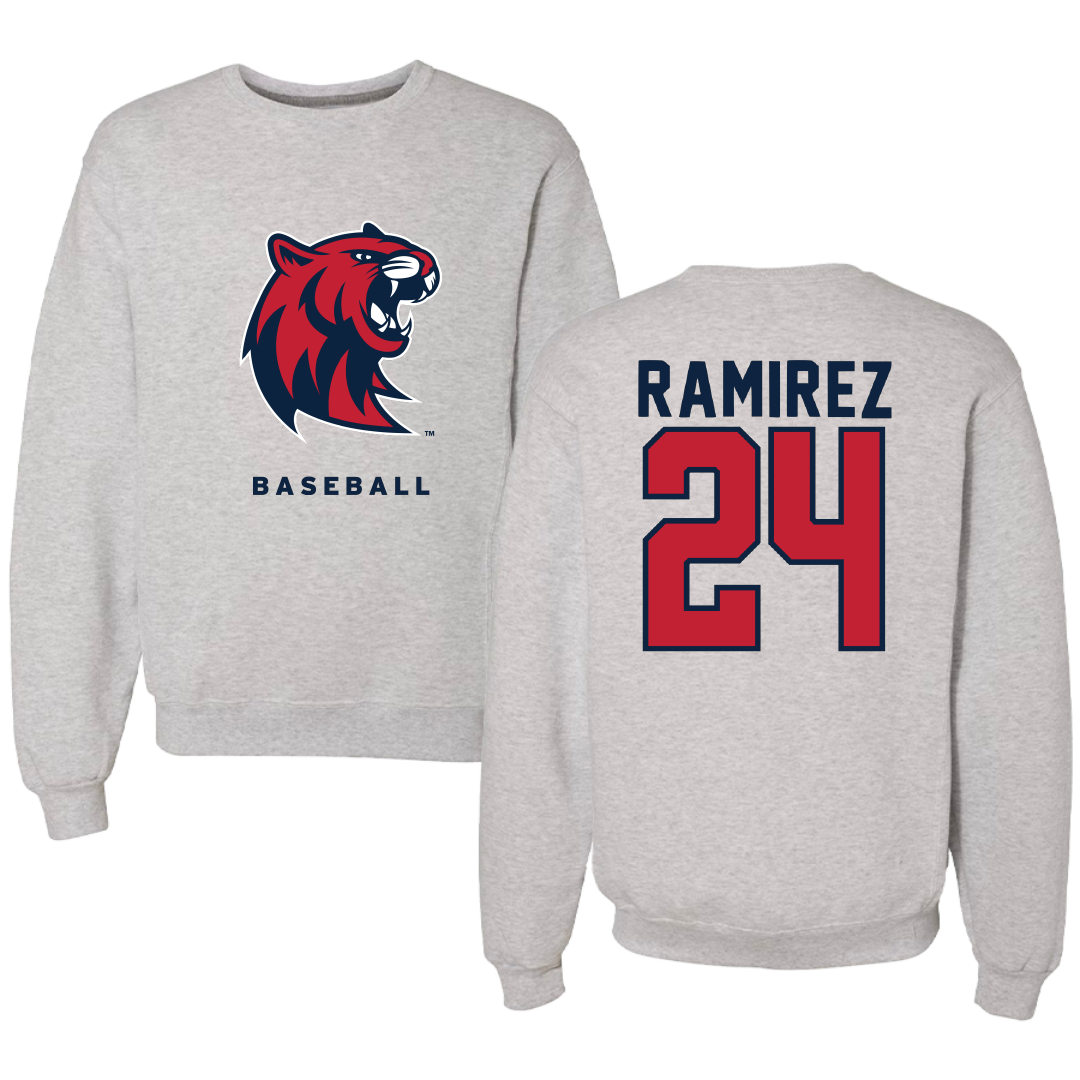 Rogers State University Baseball Gray Crewneck - #24 Andrew Ramirez
