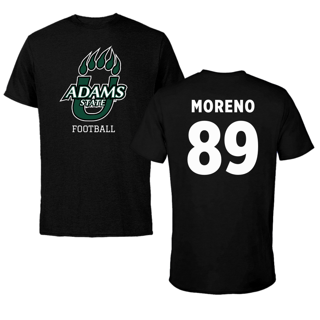 Adams State University Football Black State Tee - #89 Noel Moreno