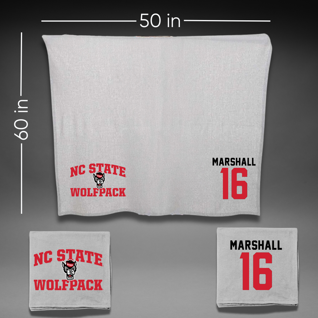 North Carolina State University Football Gray Blanket - #16 Devon Marshall