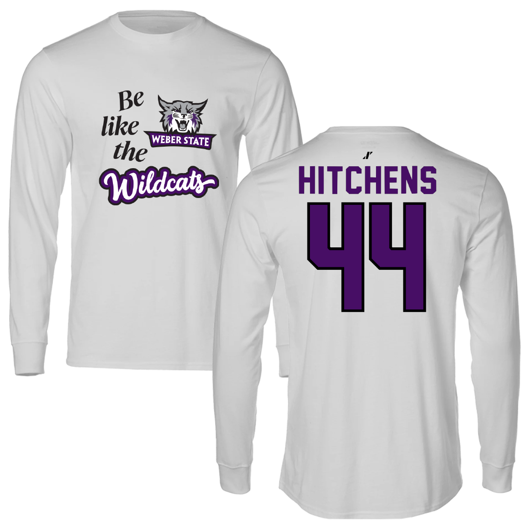 Weber State University Football Light Gray Be Like Us Performance Long Sleeve - #44 Mayson Hitchens