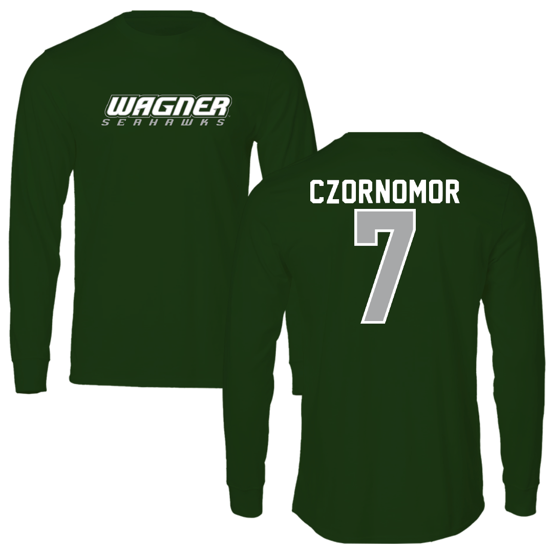 Wagner College Softball Forest Green Performance Long Sleeve - #7 Savannah Czornomor