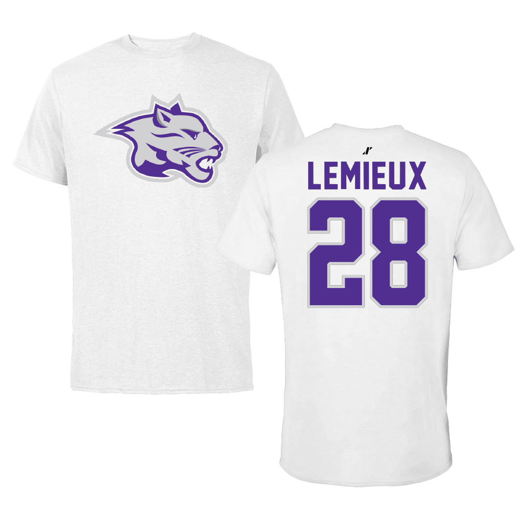 Young Harris College Lacrosse White Tee - #28 Gianna Lemieux