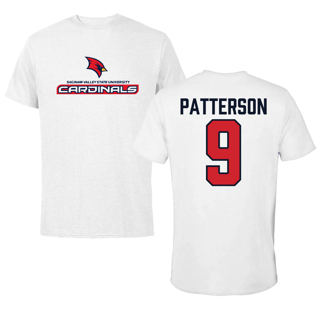 Saginaw Valley State University Football White Tee - #9 Nick Patterson