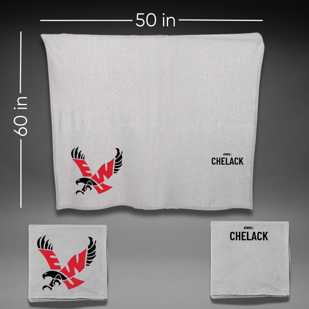 Eastern Washington University Golf Gray Blanket - Stephanie Chelack
