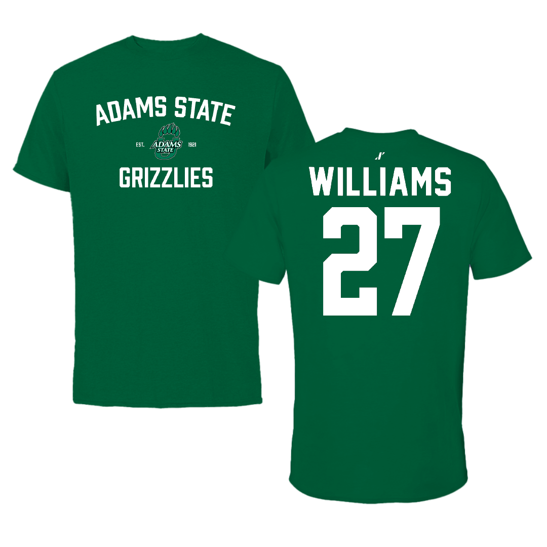 Adams State University Basketball Green General Tee - #27 Destan Williams