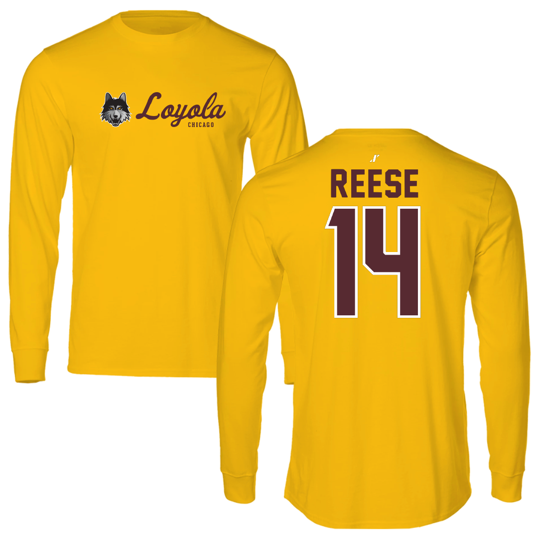 Loyola University-Chicago Basketball Gold General Performance Long Sleeve - #14 Caleb Reese