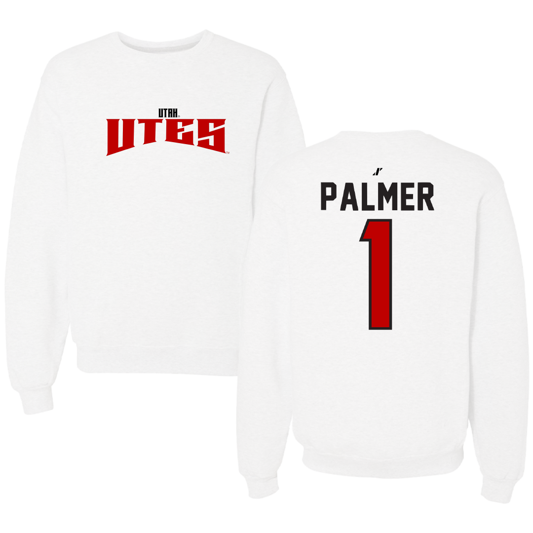 University of Utah Basketball White Classic Crewneck - #1 Isabel Palmer