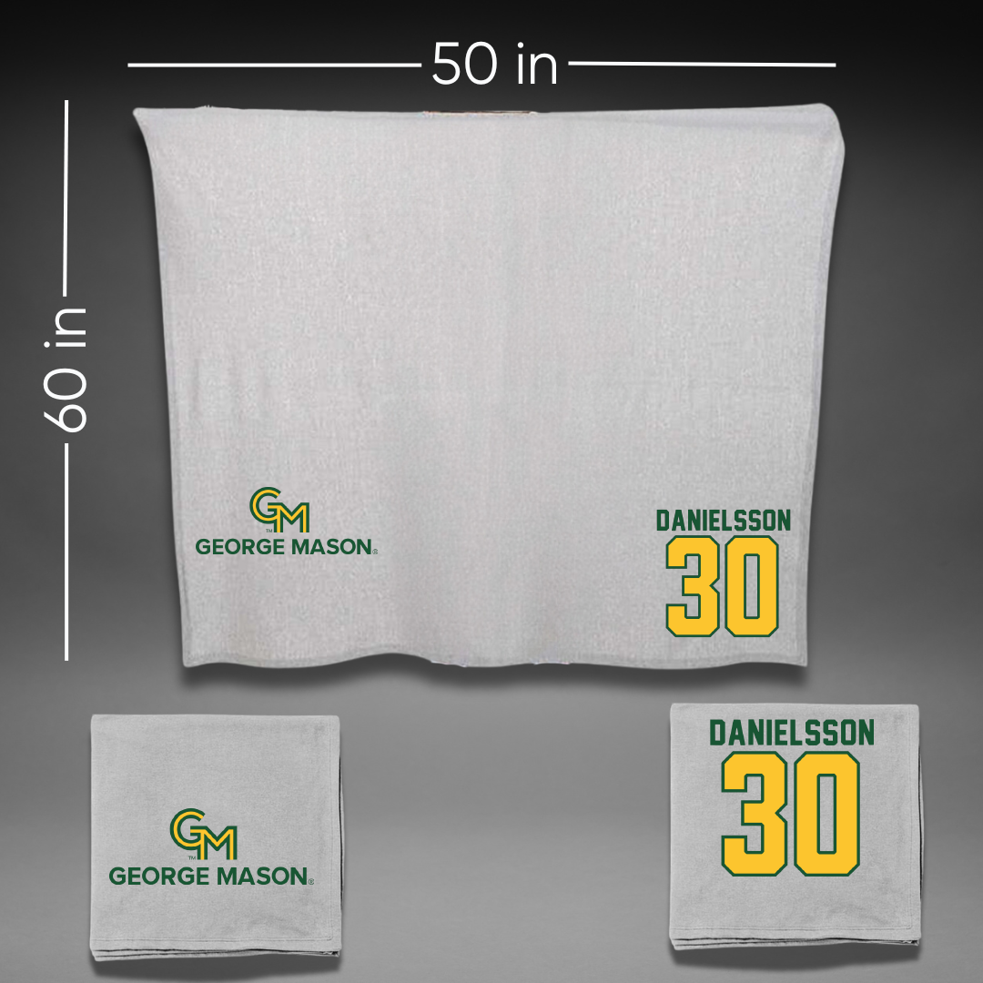 George Mason University Lacrosse Gray Blanket - #30 Marley Danielsson