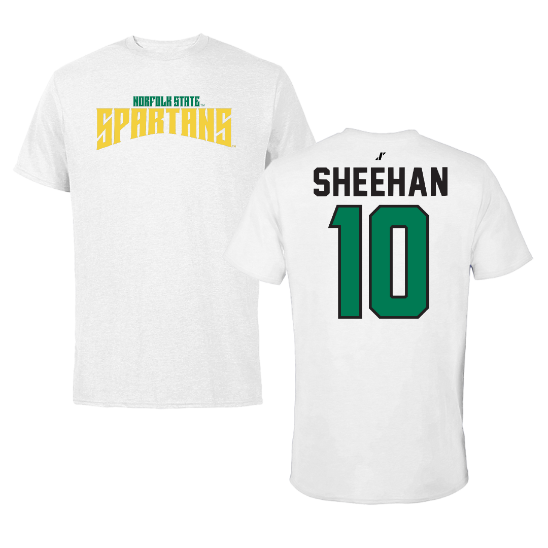 Norfolk State University Softball White Classic Performance Tee - #10 Lauren Sheehan