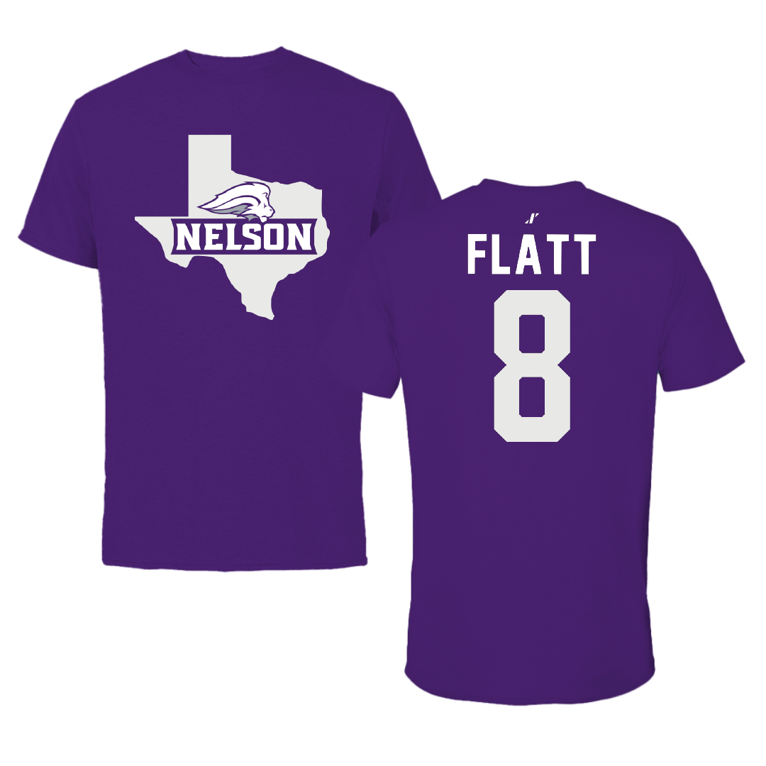 Nelson University Baseball Purple State Performance Tee - #8 Wesley Flatt