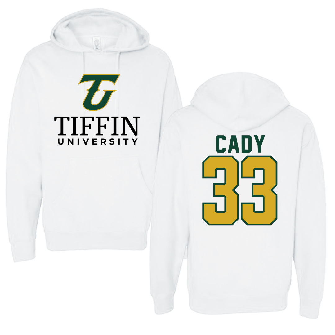 Tiffin University Baseball White Hoodie - #33 Griff Cady