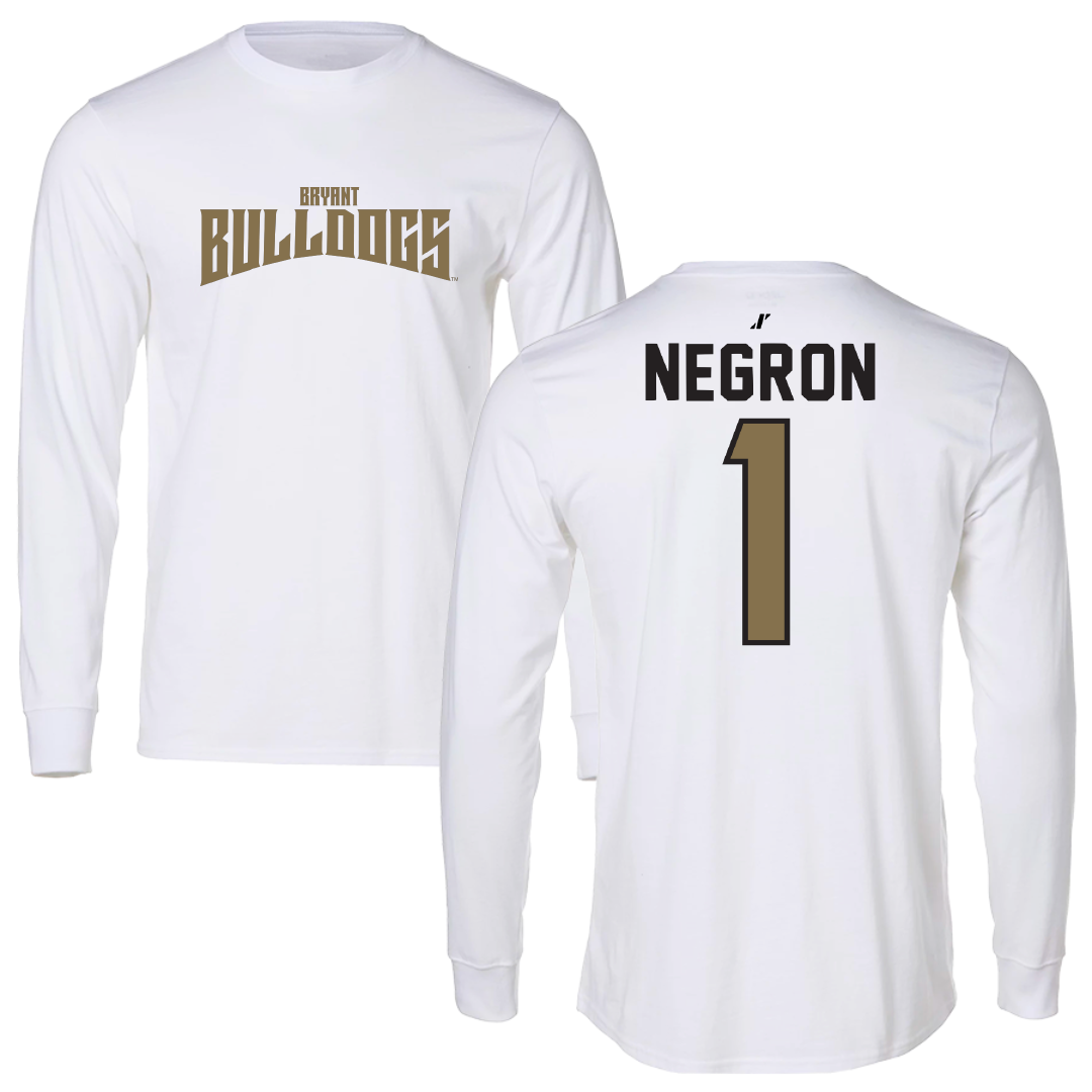 Bryant University Soccer White Classic Performance Long Sleeve - #1 Selena Negron