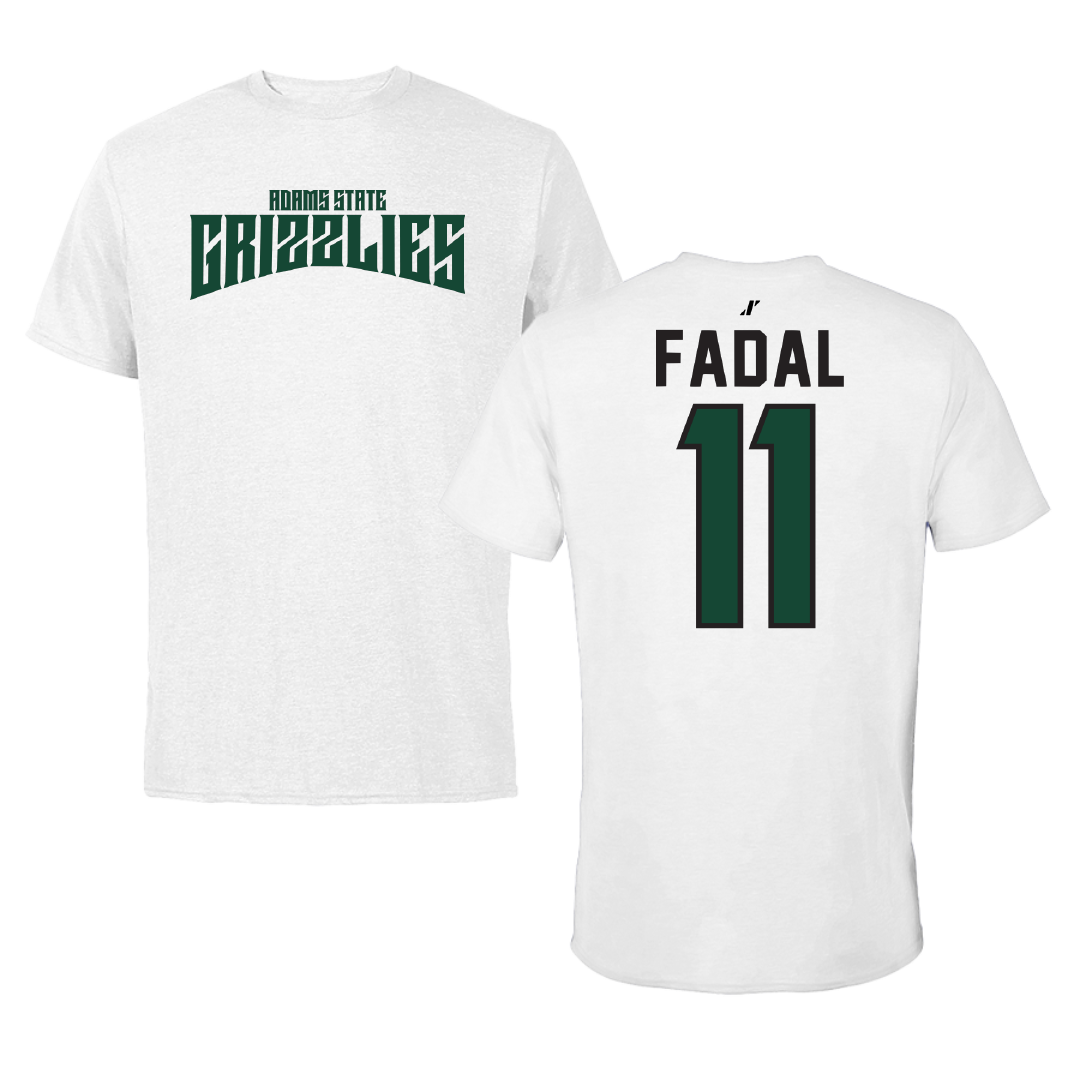 Adams State University Basketball White Classic Tee - #11 Austin Fadal