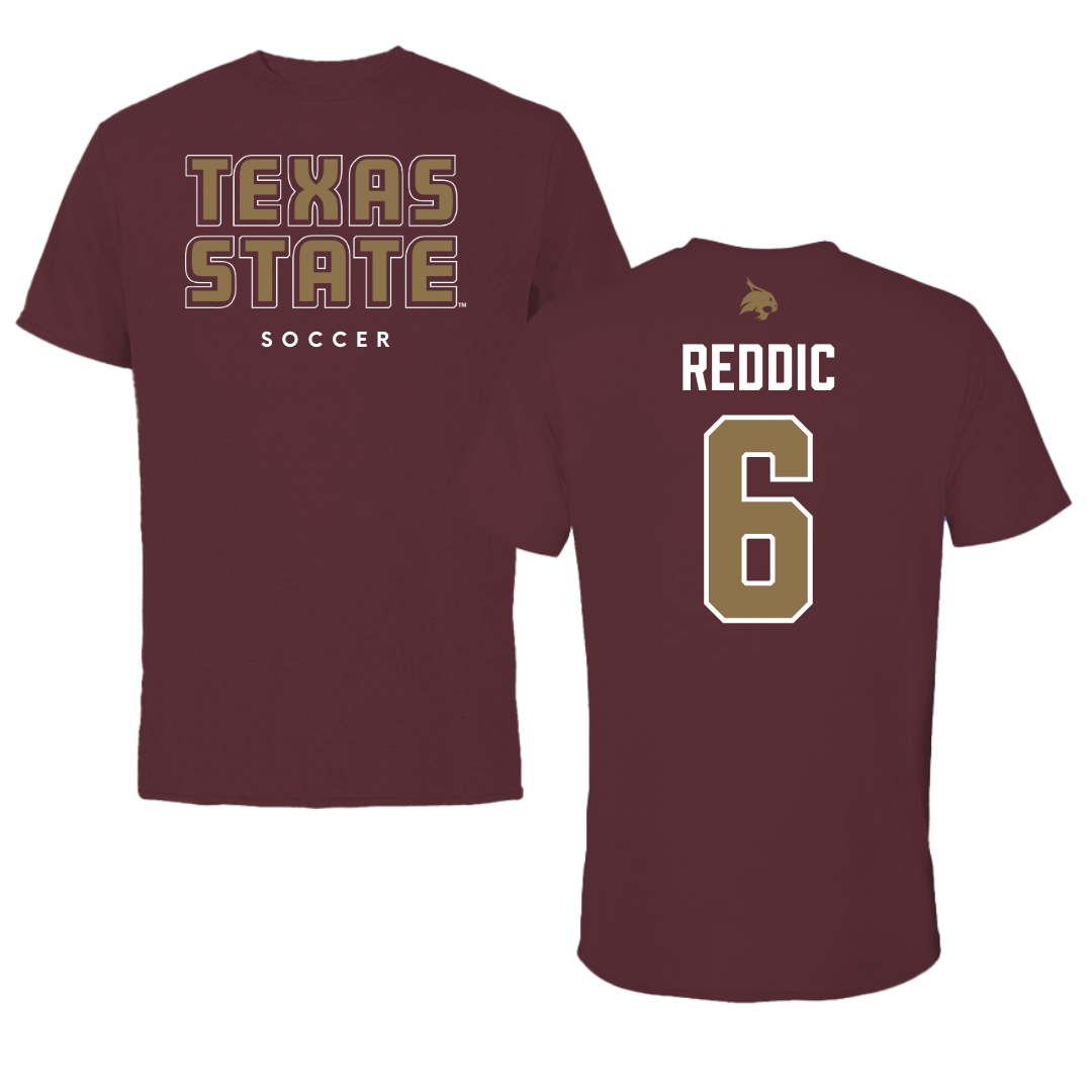 Texas State University Soccer Maroon Performance Tee - #6 Grace Reddic
