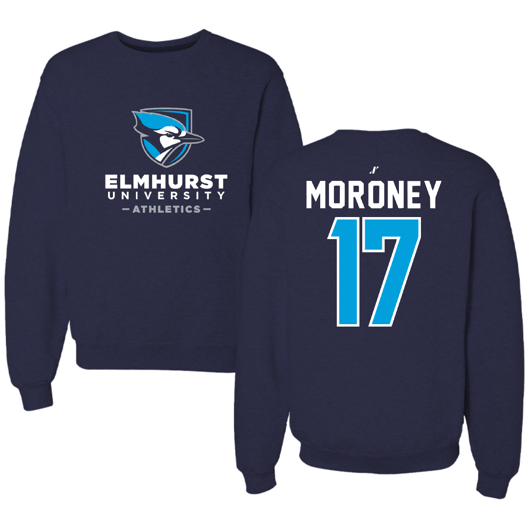Elmhurst University Volleyball Navy Crewneck - #17 Peyton Moroney
