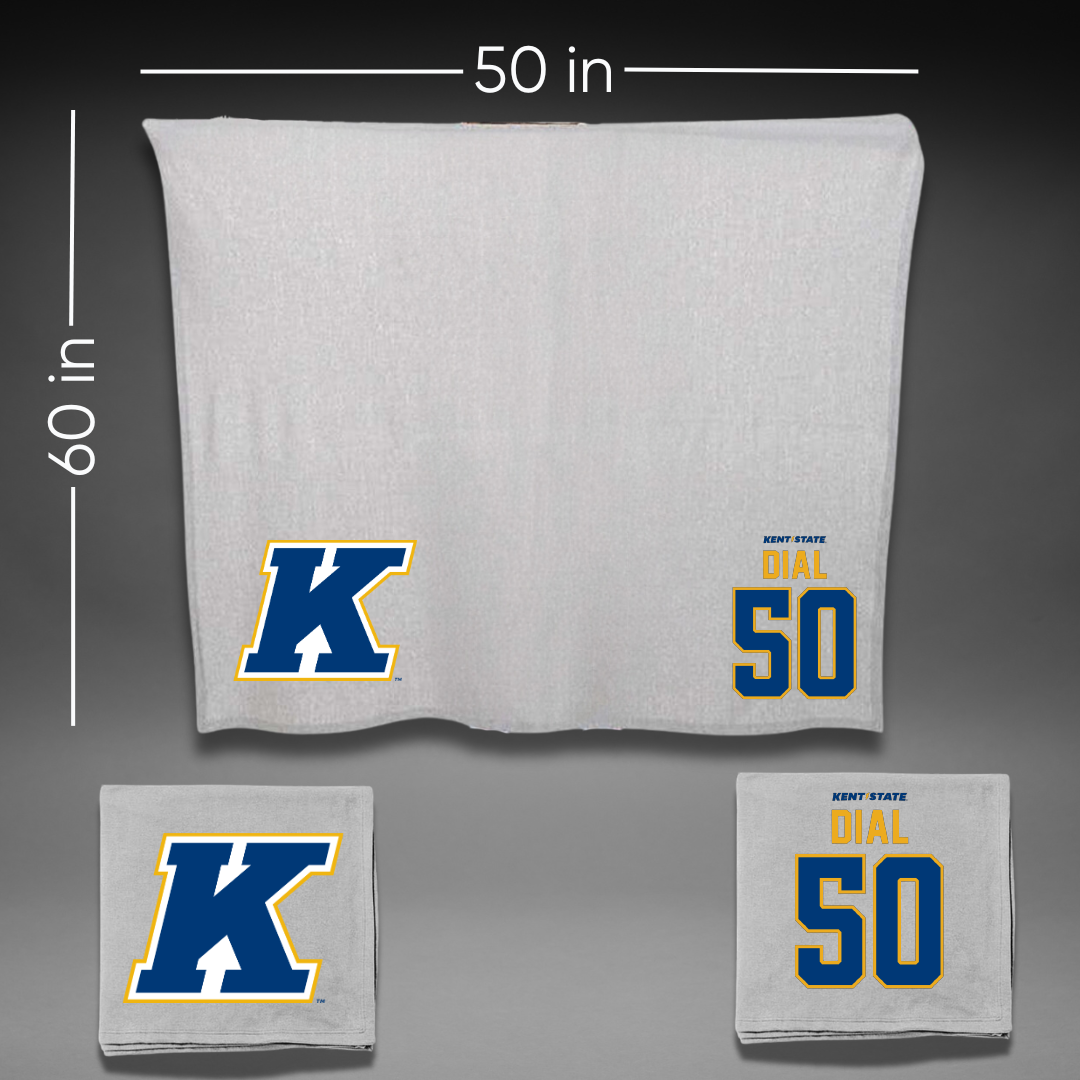 Kent State University Football Gray Blanket - #50 Garrett Dial