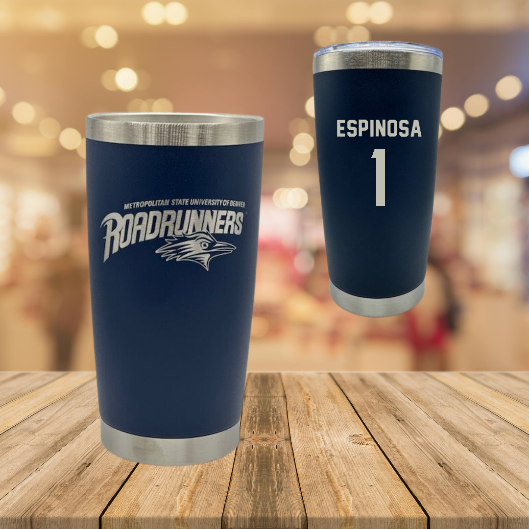 Metropolitan State University of Denver Basketball Navy Stainless Steel Tumbler - #1 Mikylah Espinosa