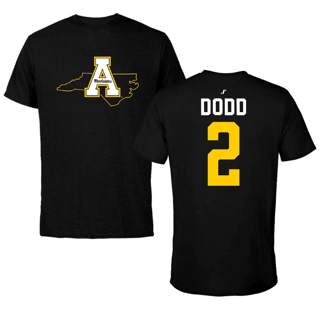 Appalachian State University Basketball Black State Performance Tee - #2 Alonzo Dodd