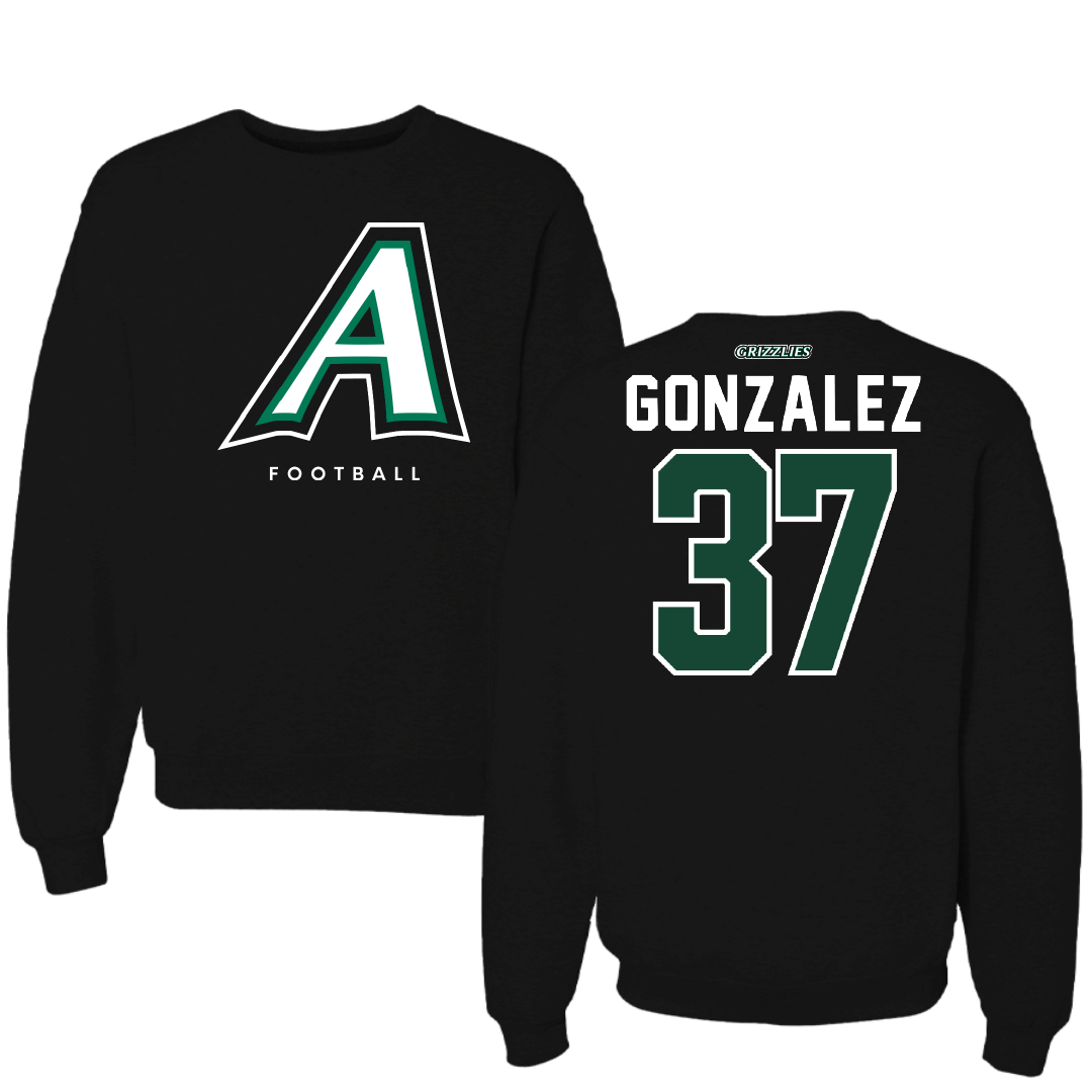 Adams State University Football Black Crewneck - #37 Andres Gonzalez