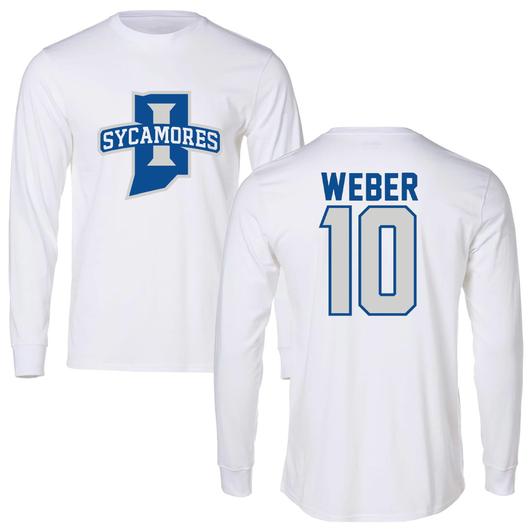 Indiana State University Volleyball White Performance Long Sleeve - #10 Emily Weber