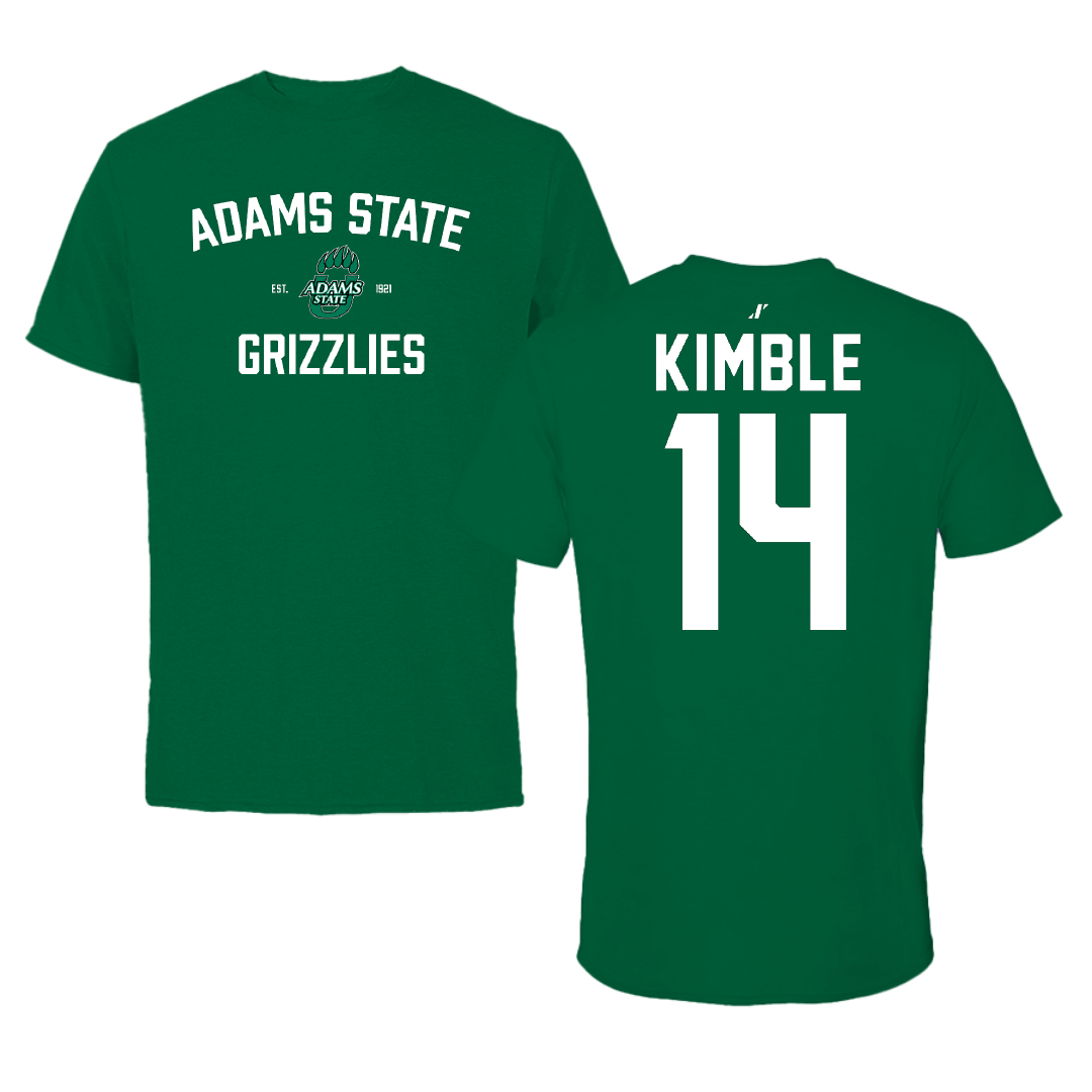 Adams State University Basketball Green General Tee - #14 Cam Kimble