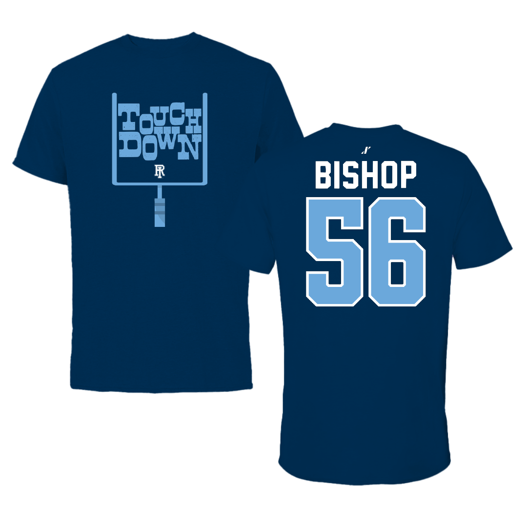 University of Rhode Island Football Navy Touchdown Performance Tee - #56 Dontay Bishop