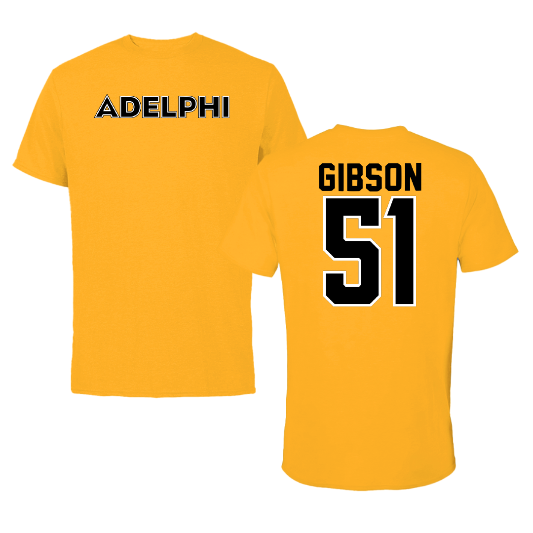 Adelphi University Lacrosse Gold Performance Tee - #51 Noah Gibson
