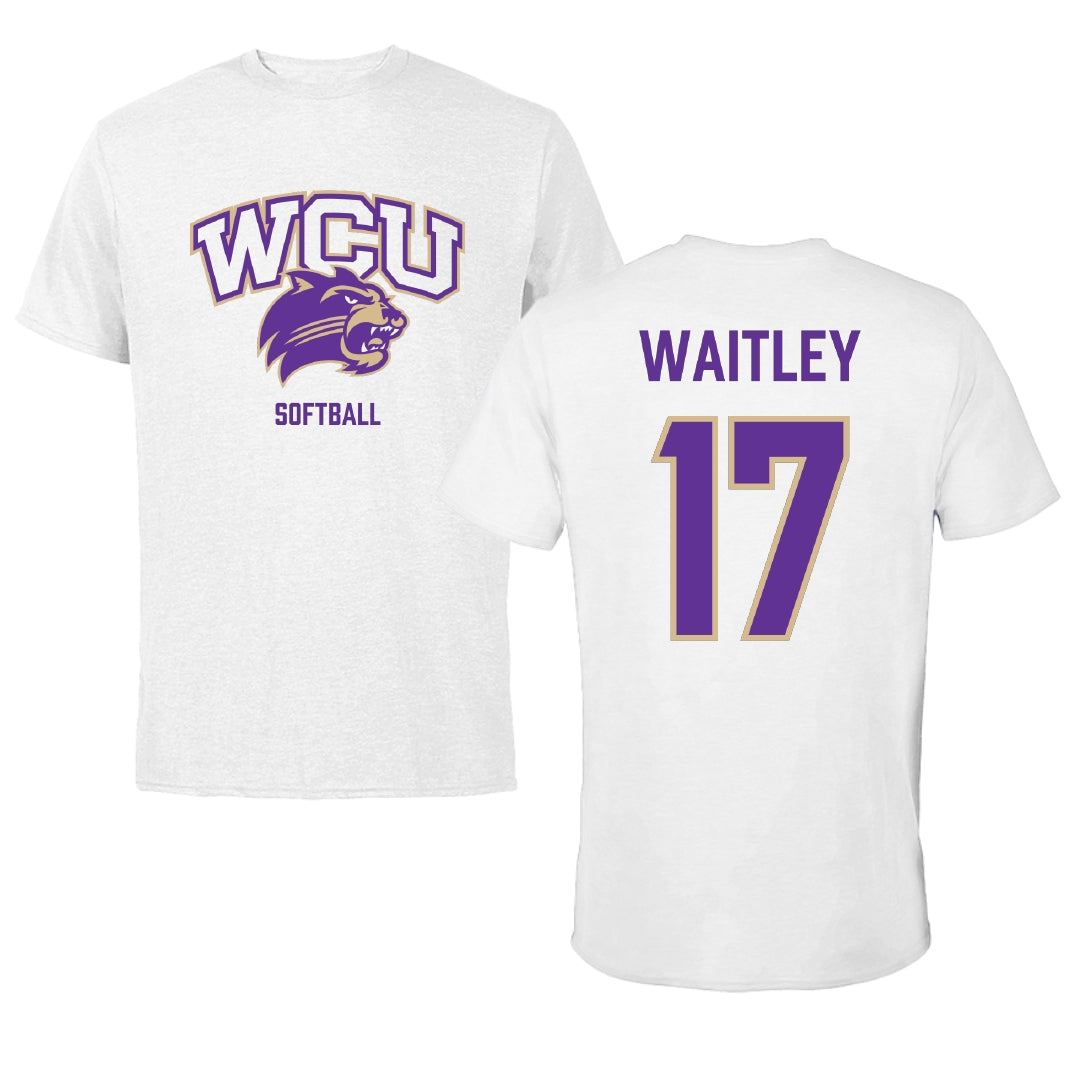 Western Carolina University Softball White Performance Tee - #17 Taylor Waitley