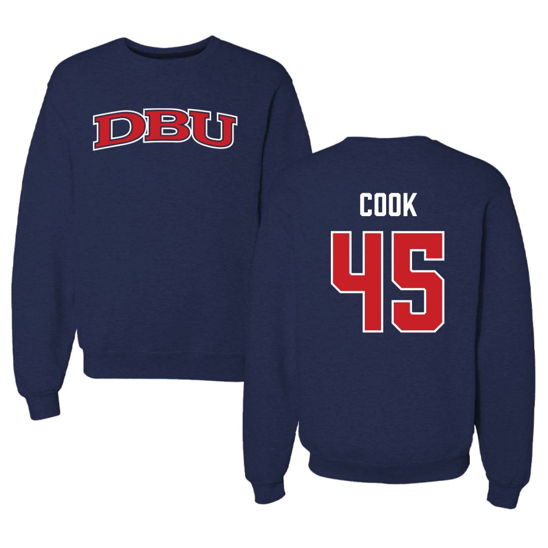 Dallas Baptist University STUNT Navy DBU Crewneck - #45 Janae Cook