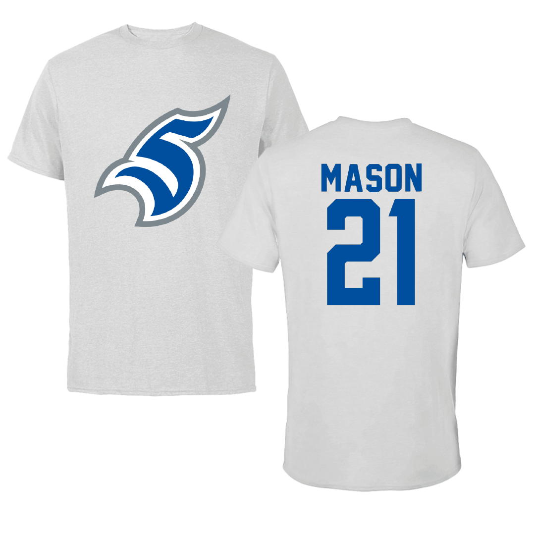 Thomas More University Football Light Gray Performance Tee - #21 Zion Mason