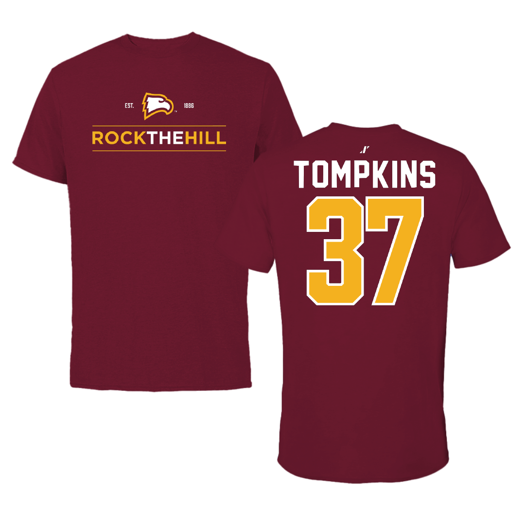 Winthrop University Baseball Garnet General Tee - #37 Mason Tompkins