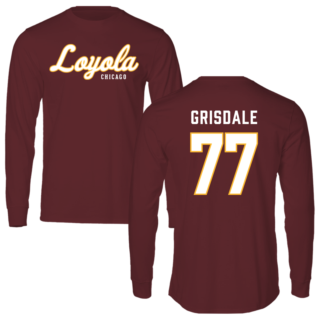 Loyola University-Chicago Soccer Maroon Long Sleeve - #77 Faith Grisdale