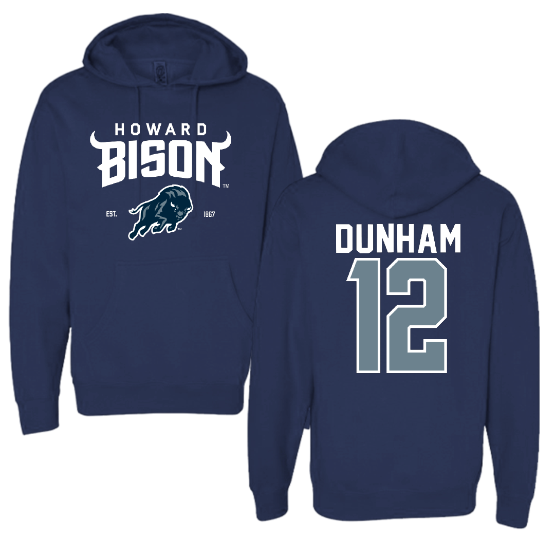 Howard University Soccer Navy General Hoodie - #12 Niles Dunham