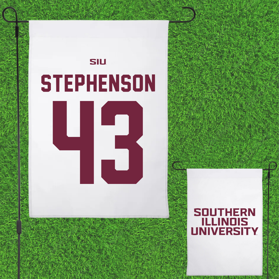 Southern Illinois University at Carbondale Football White Garden Flag - #43 Cade Stephenson