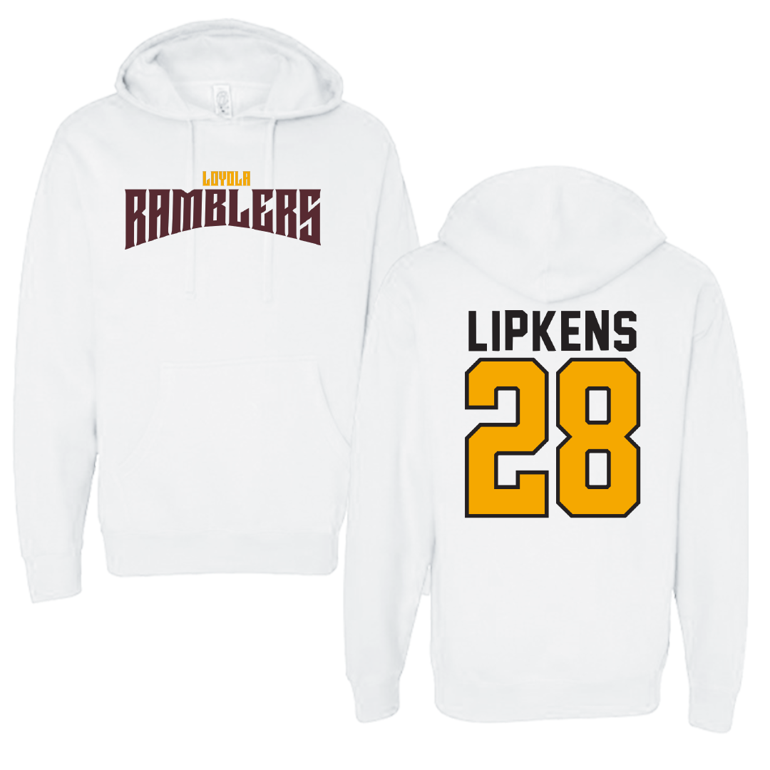 Loyola University-Chicago Soccer White Classic Hoodie - #28 Naya Lipkens
