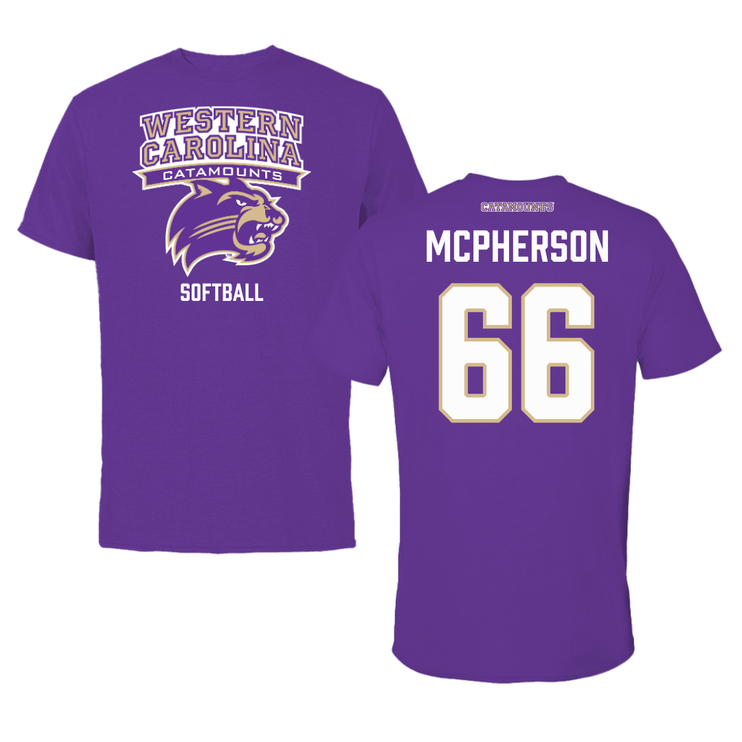 Western Carolina University Softball Purple Performance Tee - #66 Maya McPherson