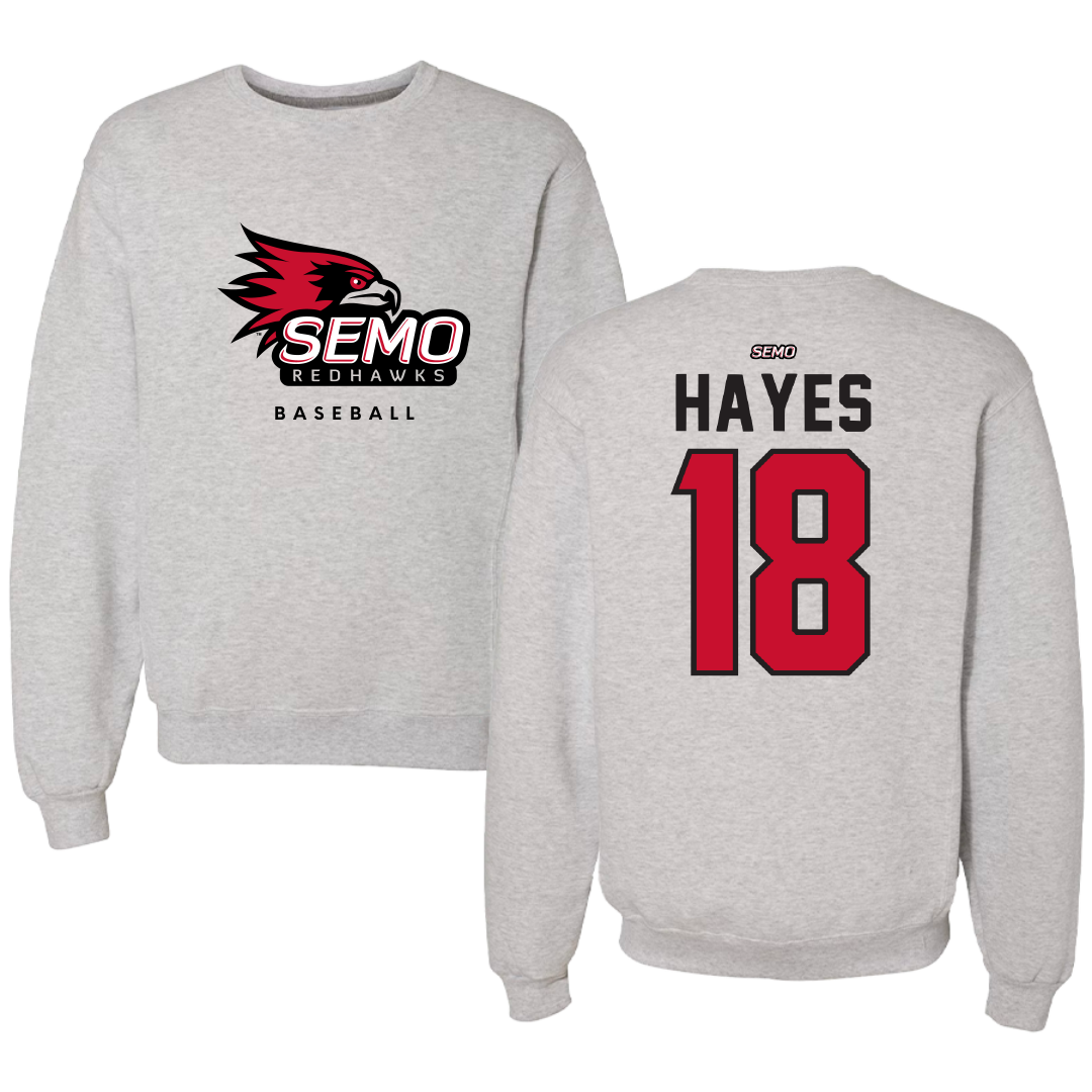 Southeast Missouri State University Baseball Gray Crewneck - #18 Alex Hayes
