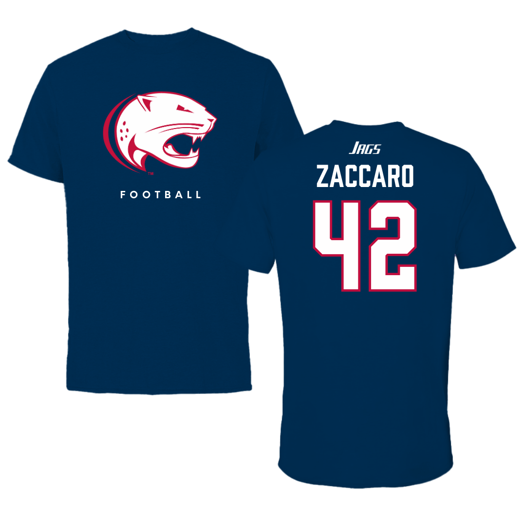 University of South Alabama Football Navy Performance Tee - #42 Anthony Zaccaro