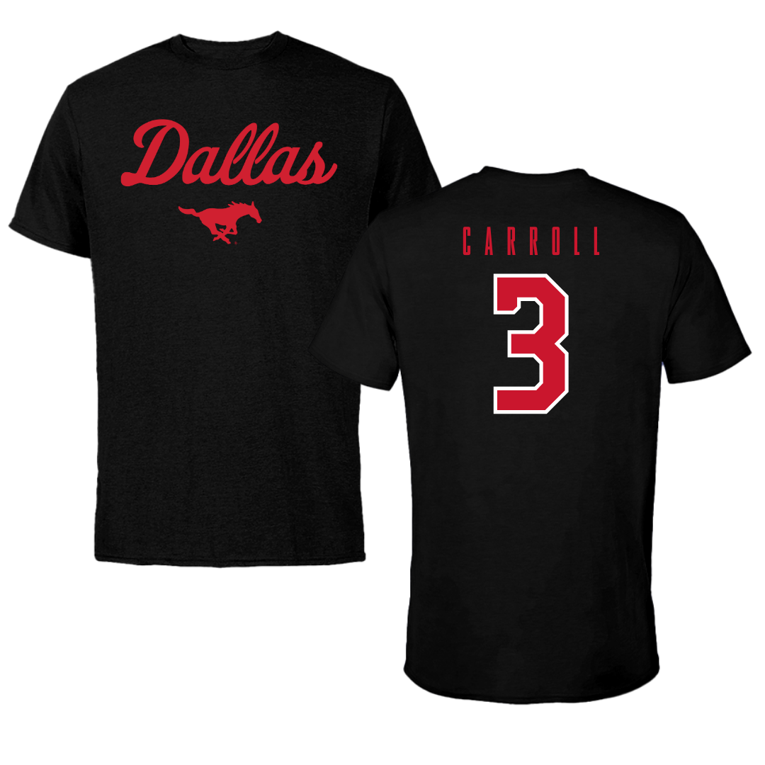 Southern Methodist University Football Black Dallas Performance Tee - #3 Jamarion Carroll