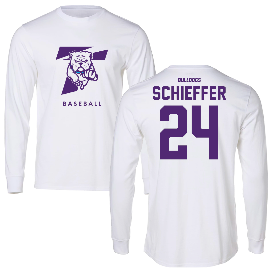 Truman State University Baseball White Performance Long Sleeve - #24 Gavin Schieffer