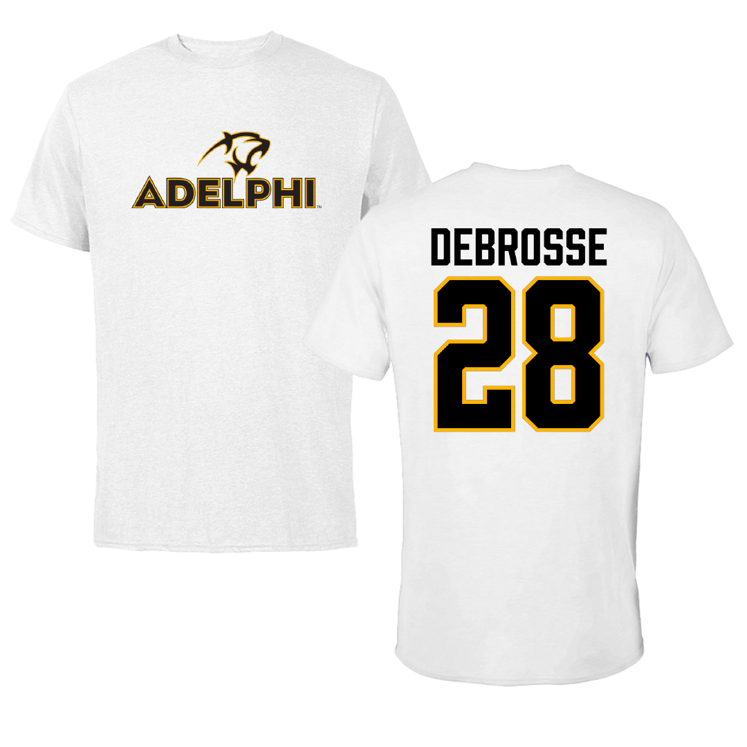Adelphi University Soccer White Performance Tee - #28 Richard DeBrosse