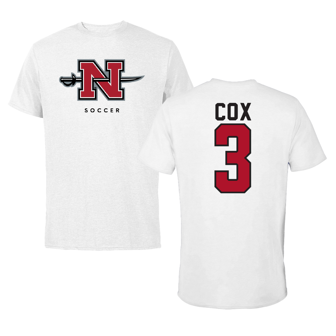 Nicholls State University Soccer White Tee - #3 Brooke Cox
