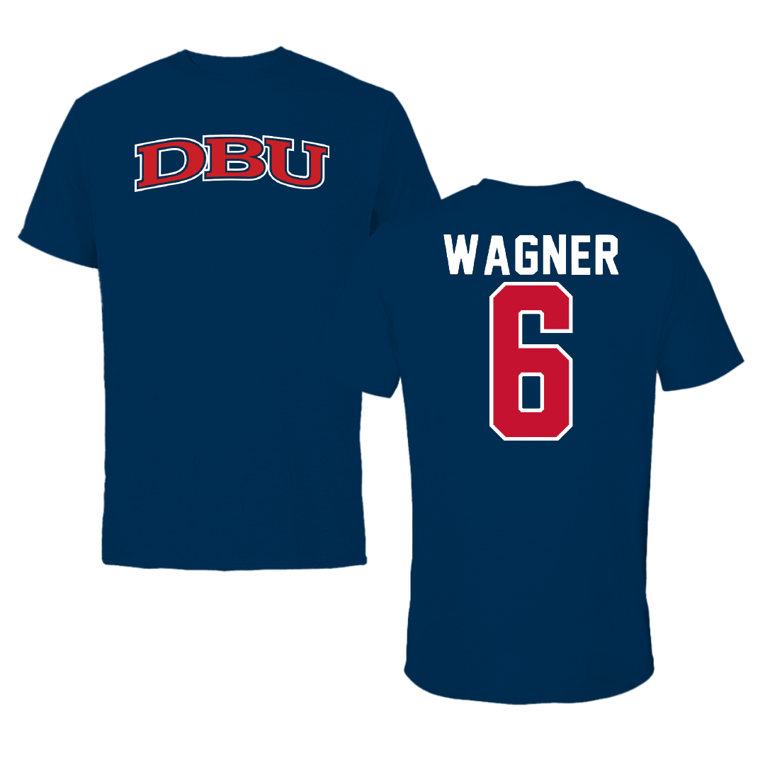 Dallas Baptist University Bowling Navy DBU Performance Tee - #6 Trenton Wagner