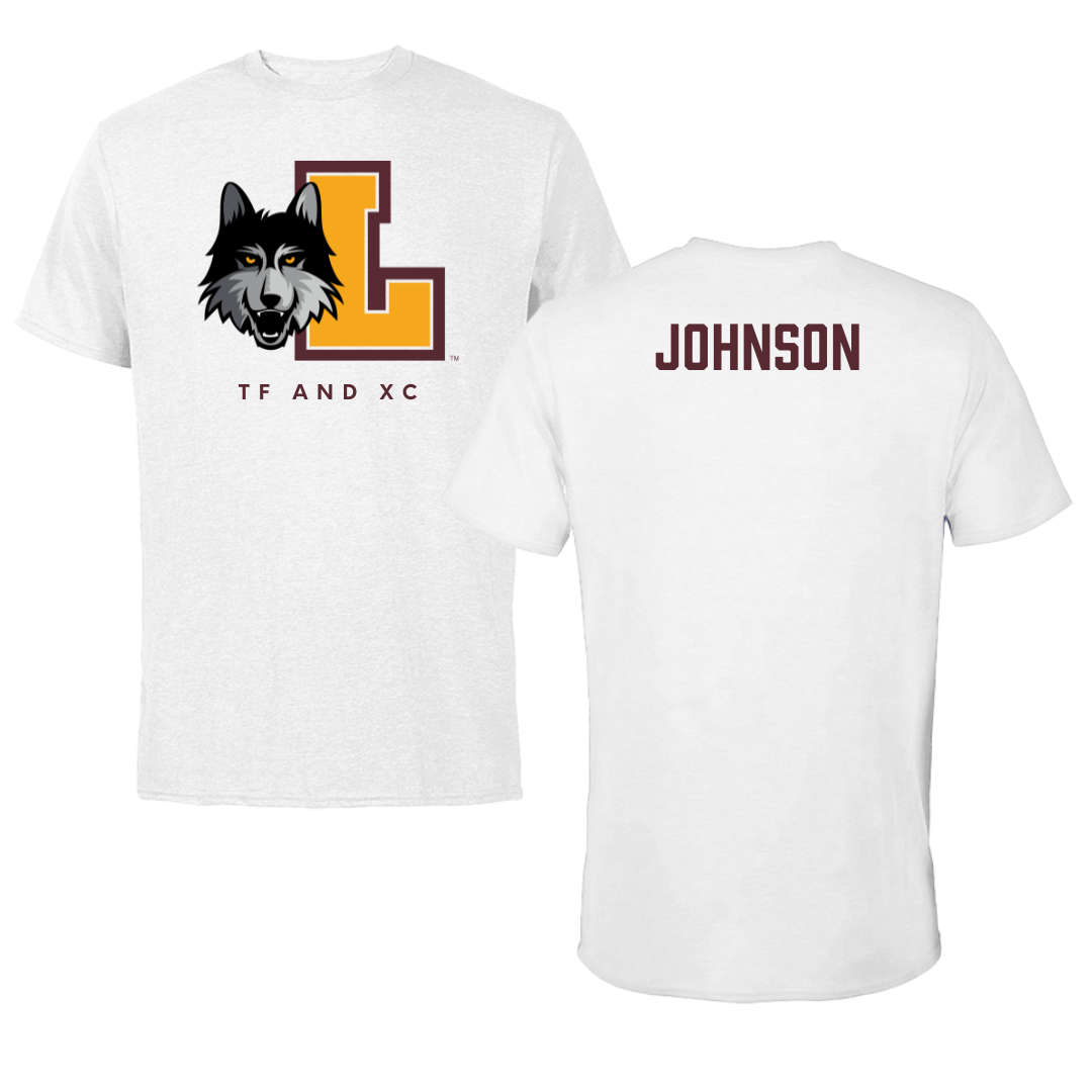 Loyola University-Chicago TF and XC White Performance Tee - Jayla Johnson